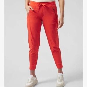 Athleta orange Trekkie North Jogger with Tapered Legs and Drawstring Waist
